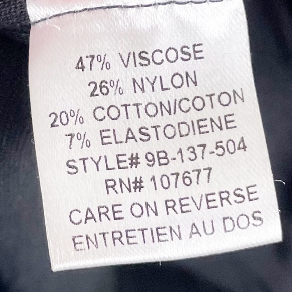 Alice + Olivia Wide Waistband Black Pants Stretch Soft Knit Size 2 - Picture 7 of 8